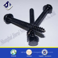 Black carbon steel hex flange head drywall screws